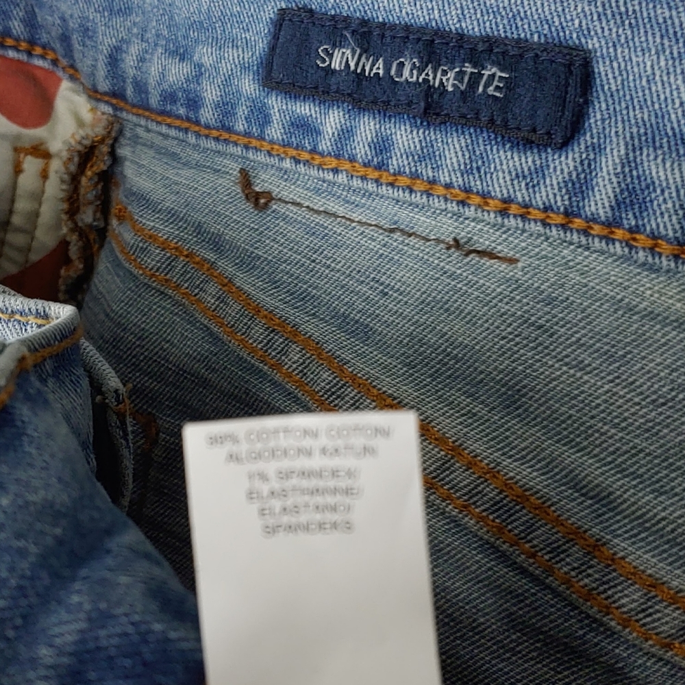 Lucky Brand Womens 4/27 Sienna Cigarette Light Blue Distressed Jeans - Picture 5 of 6